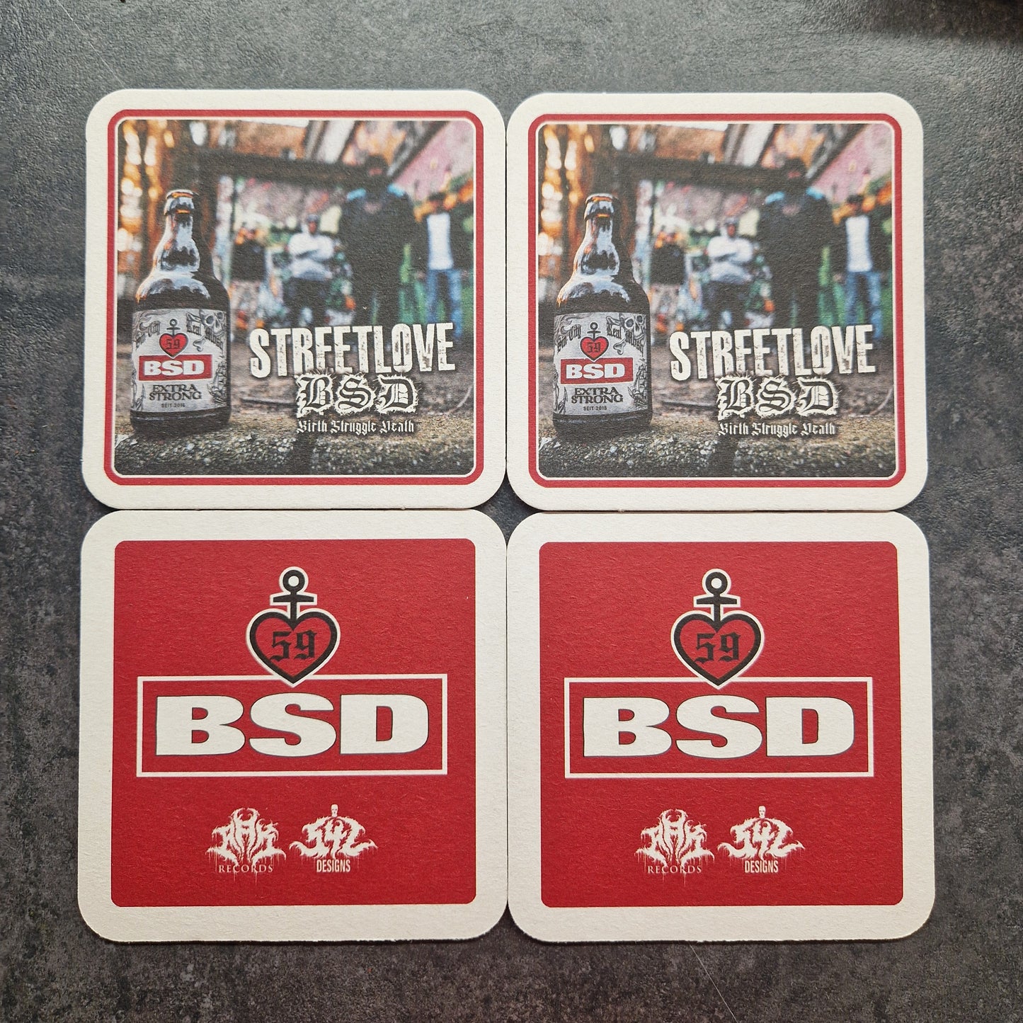 BIRTH STRUGGLE DEATH - "STREETLOVE" BEER COASTER (6 PCS)