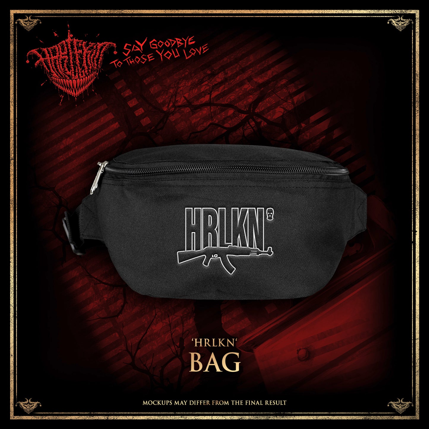 HARLEKIN EMBROIDERED 'HRLKN AK' PUSHER BAG