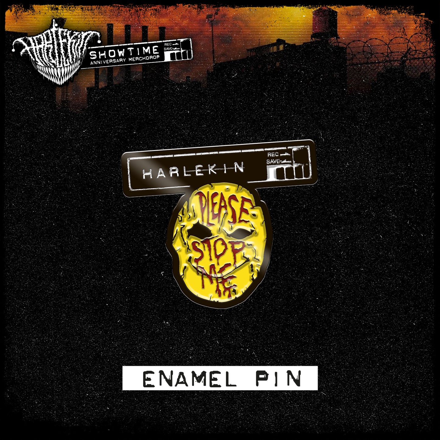 HARLEQUIN "MANHUNT" ENAMEL PIN