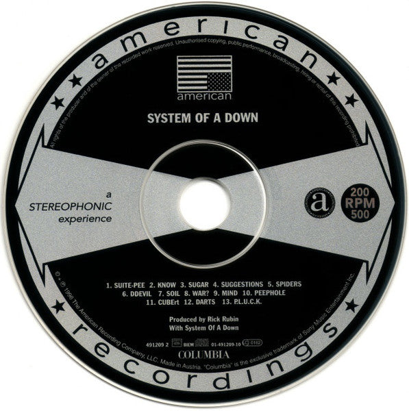 SYSTEM OF A DOWN – 'SYSTEM OF A DOWN' CD