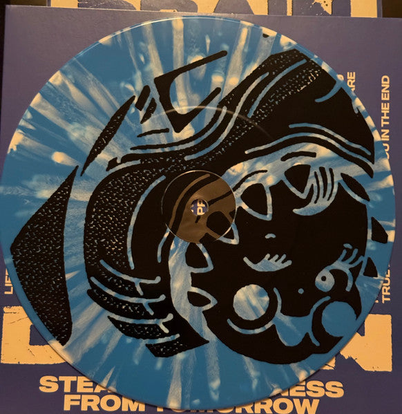 DRAIN - 'STEALING HAPPINESS FROM TOMORROW' SINGEL [7" VINYL-BLUE W/WHITE SPLATTER-W/SILK SCREENED B-SIDE]