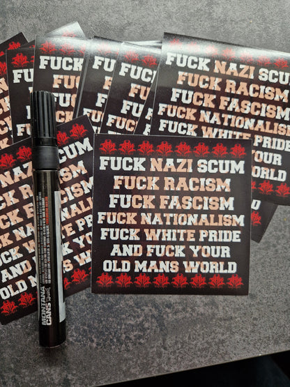 [VINYL-OUTDOORSTICKER-PACK] "FUCK NAZI SCUM"