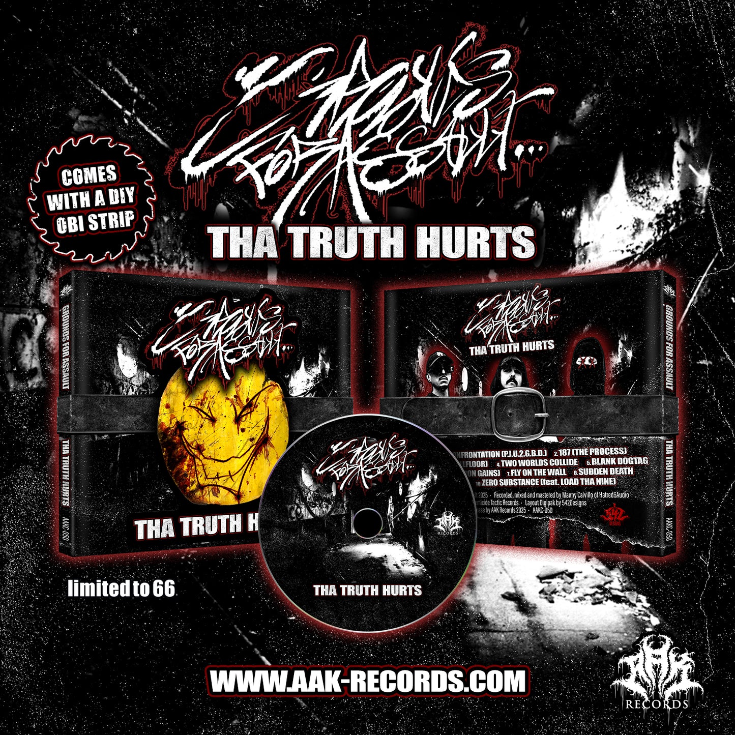 GROUNDS FOR ASSAULT - "THA TRUTH HURTS" [SPECIAL DIY OBI STRIP EDITION] CD + KEYCHAIN + SPECIAL STICKER