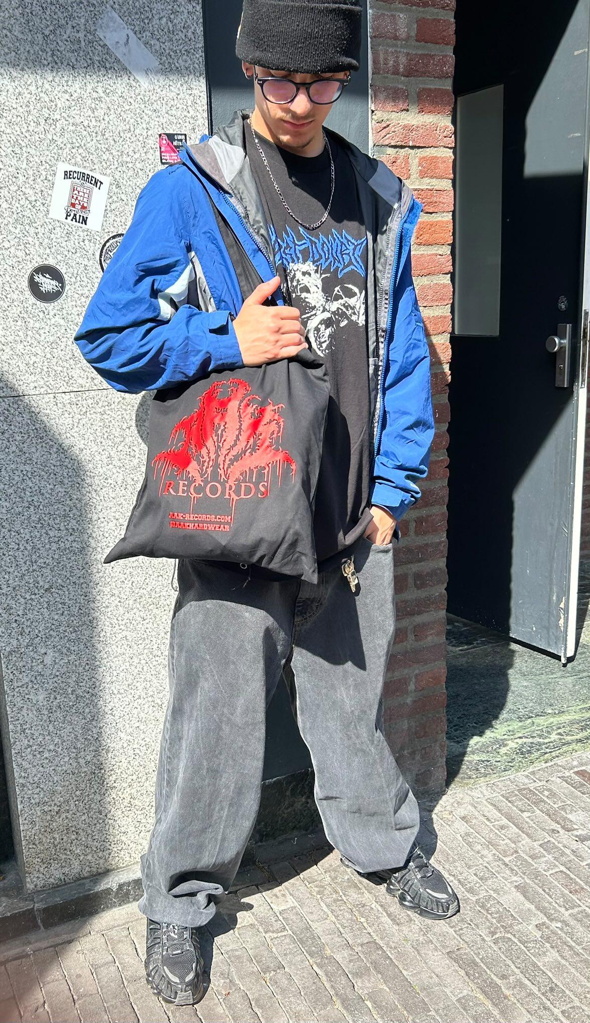 TOTE BAG "AAK RECORDS" LOGO [BLACK]