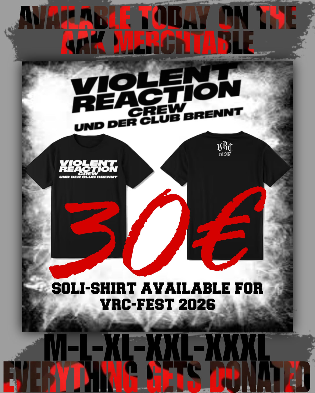 VRC 'UND DER CLUB BRENNT' SPENDEN-SHIRT BLACK
